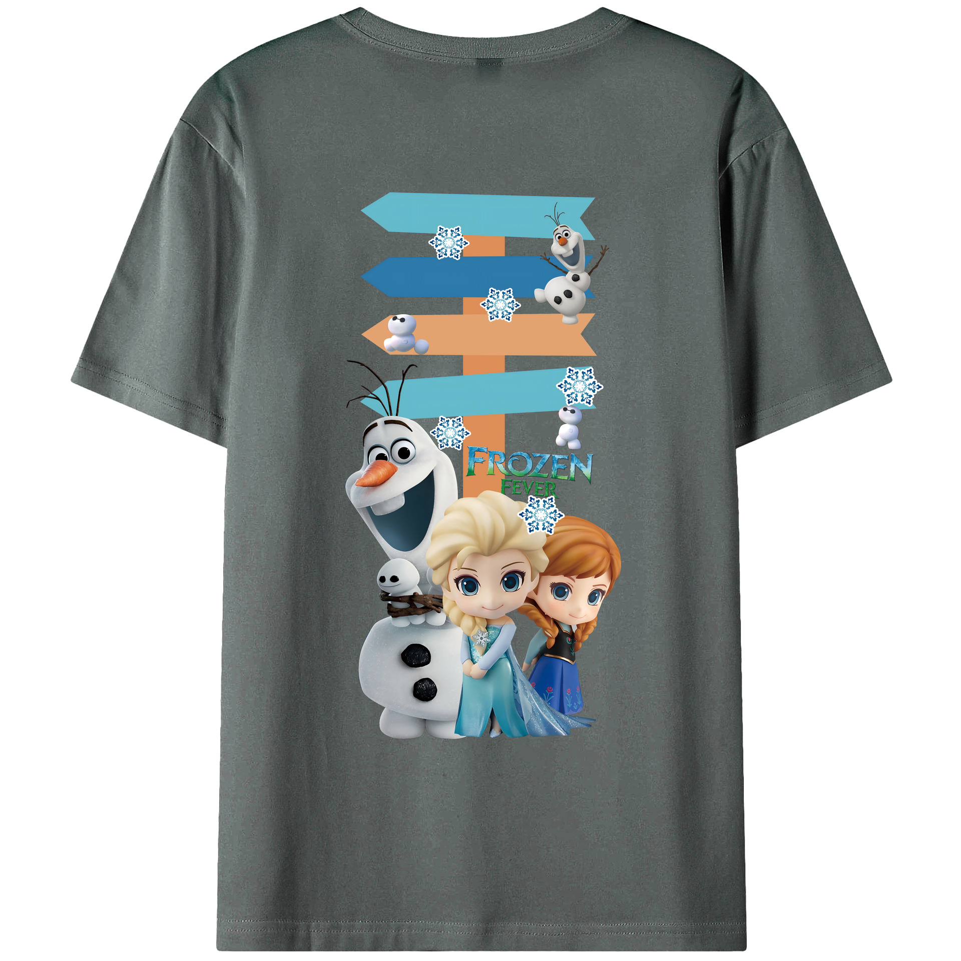 （画像用） アナと雪の女王 アンナ エルサ Frozen Anna Elsa 綿100％ メンズ半袖Tシャツ（バックプリント） 通気性